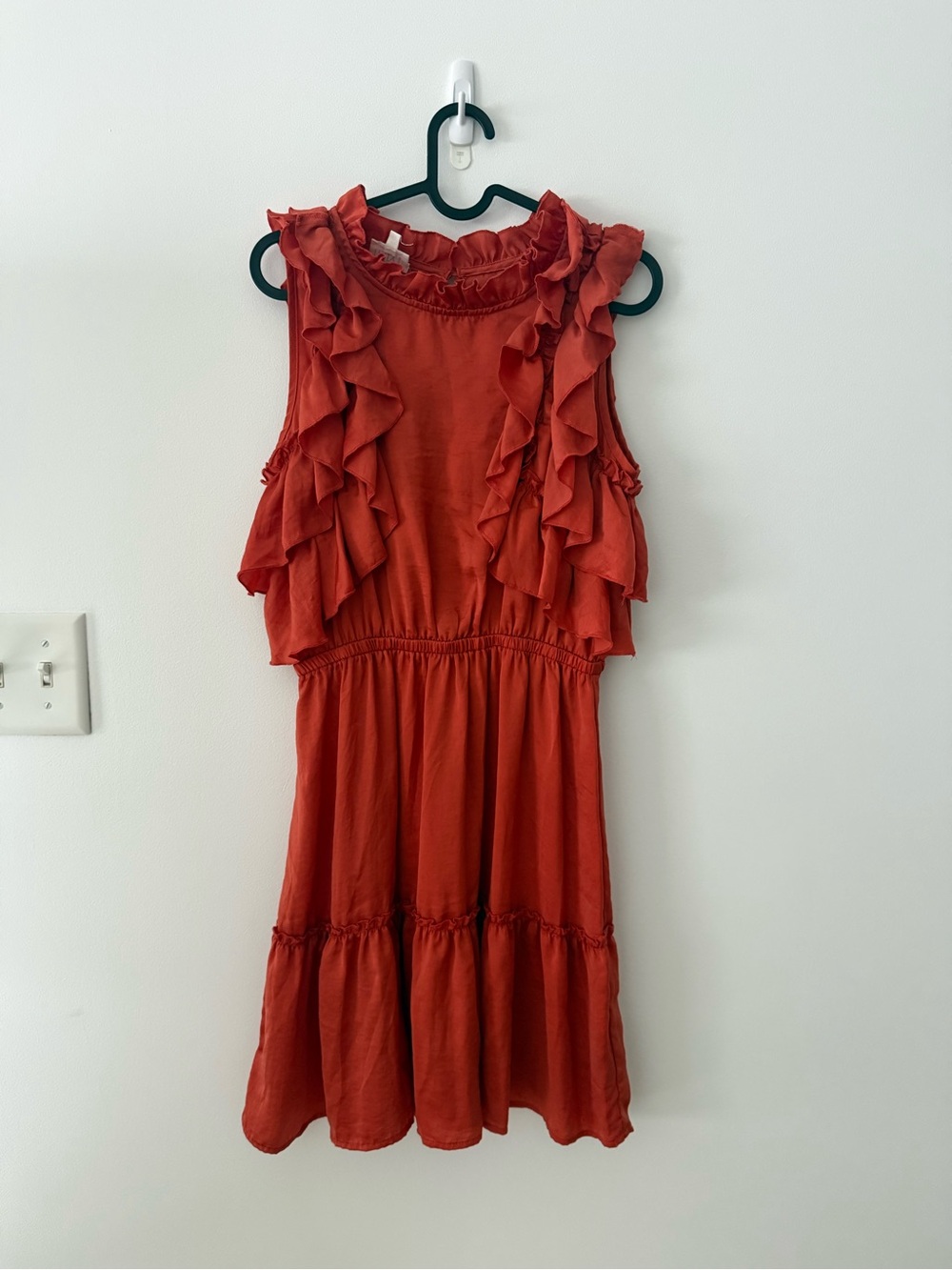 NWT Anthropologie dRA Los Angeles Red Ruffles Sleeveless Dress